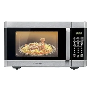 فرن ميكروويف بشواية 1100 وات من الستانلس ستيل 42 لتر مع شاشة عرض ديجيتال و5 مستويات طاقة ووظيفة اذابة الثلج وقائمة برامج تلقائية ومؤقت 99 دقيقة ووظيفة الساعة اسود/فضي (MWM42.000BK) من كينوود