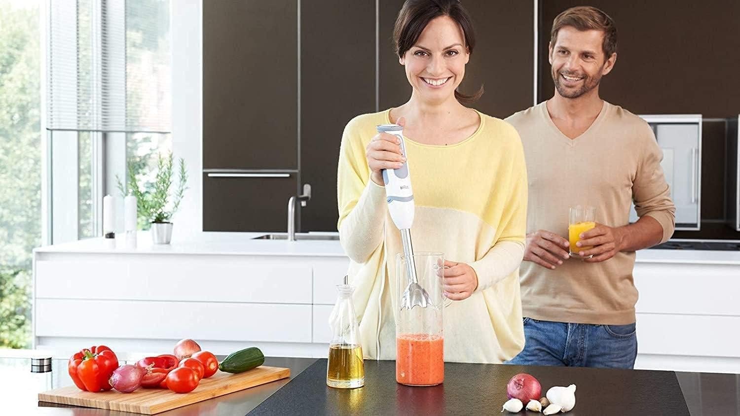 خلاط يدوي مالتي كويك 5 فاريو بقدرة 1000 واط مع ملحقات من براون - ابيض - رقم الموديل: MQ 5245 - الصورة 3