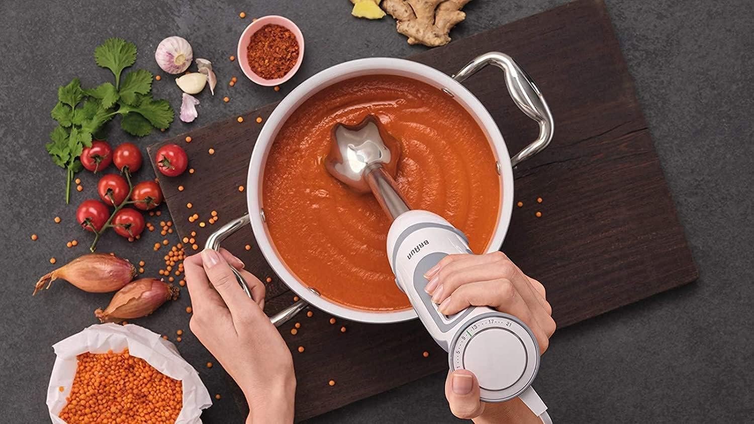 خلاط يدوي مالتي كويك 5 فاريو بقدرة 1000 واط مع ملحقات من براون - ابيض - رقم الموديل: MQ 5245 - الصورة 4