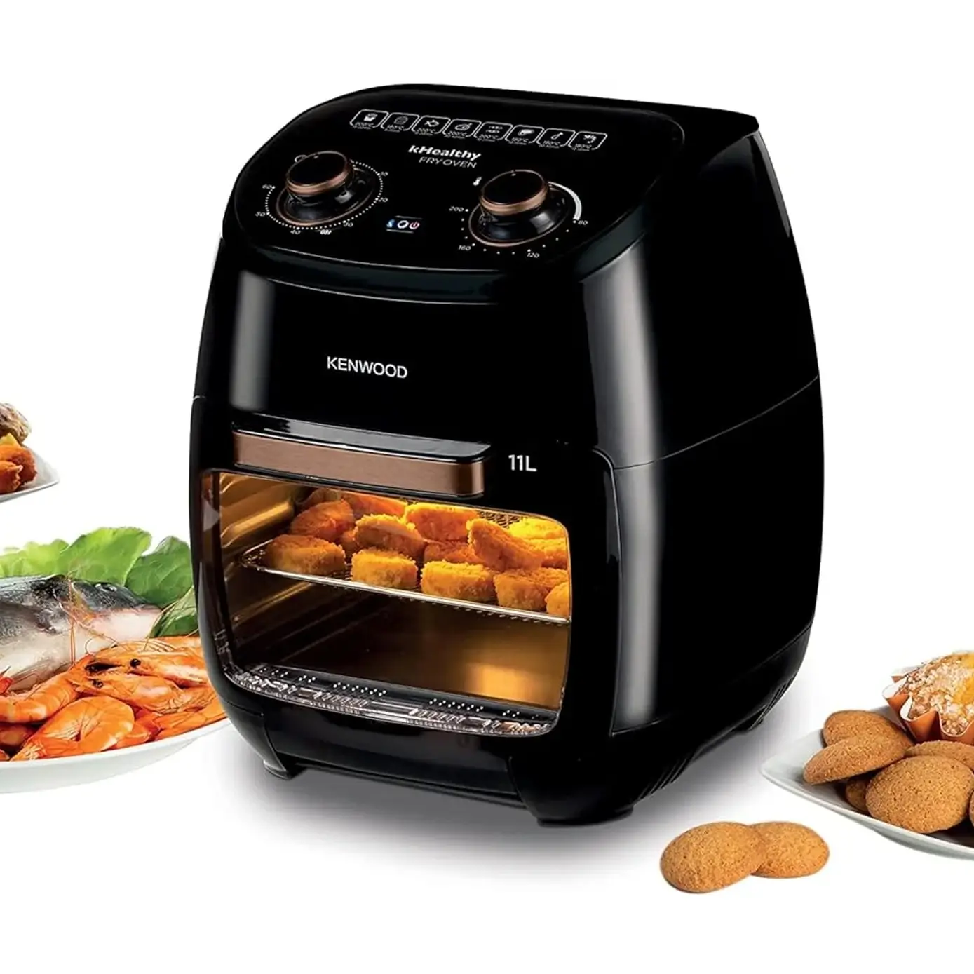 مقلاة هوائية اسينشيال اكس ال بشاشة رقمية مع 7 إعدادات و14 وظيفة للطهي مزودة بتقنية بسعة 1.2 كيلو جرام وقدرة 2000 وات وجهد كهربائي 220 فولت و50 هرتز من فيليبس لون أسود - HD9270/91 6.2 لتر 2000 واط (نسخة)