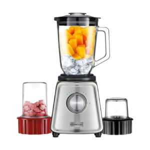 خلاط زجاجي مع مطحنة 800 واط- BLP44.270SS - ضمان دولي - من كينوود، فضي , AH5523